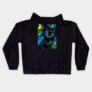 Black Cat Night 3 (close up version) Kids Hoodie